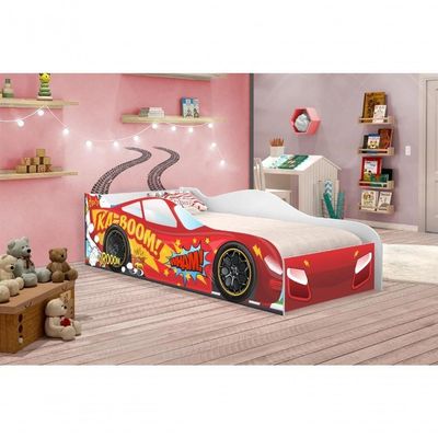 Cama Carro Vrooom Vermelho Solteiro