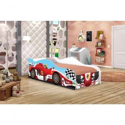 Cama Fórmula 1 Kids Solteiro Com Colchão