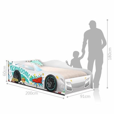 Cama Carro Kaboom Branco Solteiro