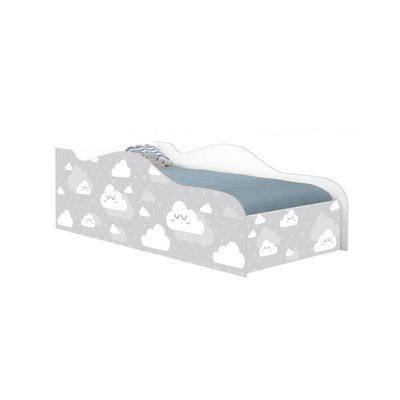 Cama Fun Nuvens Cinza Solteiro Com Colchão
