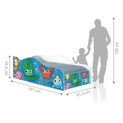 Cama Fun Fundo Do Mar Peixes Solteiro Com Colchão