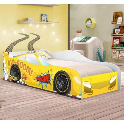 Cama Carro Vrooom Amarelo Solteiro