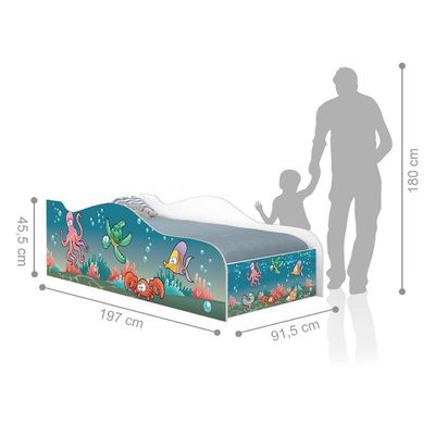 Cama Fun Aquário Solteiro Com Colchão