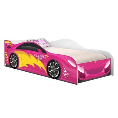 Cama Carro Menina Rosa Solteiro