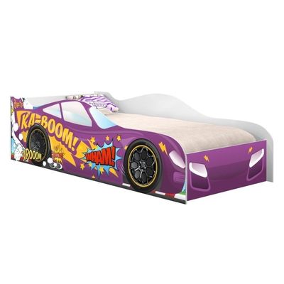 Cama Carro Vrooom Roxo Solteiro Com Colchão