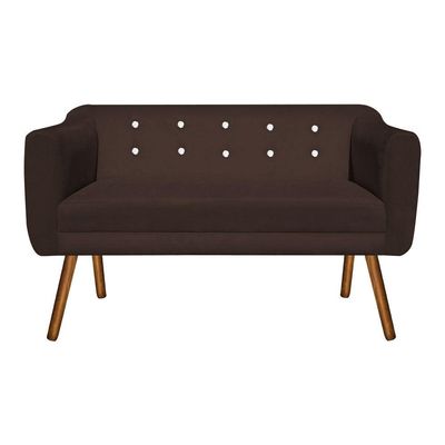 Kit Namoradeira 2 Lugares E 2 Poltronas Julia Marrom