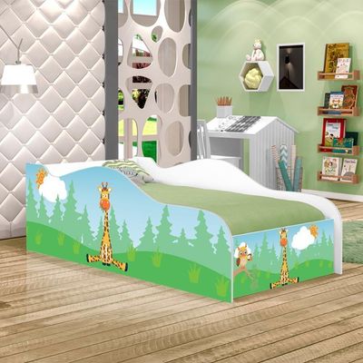 Cama Fun Girafa E Coruja Solteiro Com Colchão