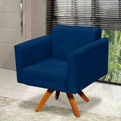 Poltrona Elisa Suede Azul Marinho