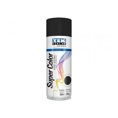 Tinta Spray Tekbond Uso Geral Preto Fosco 350Ml/250G c/6 pcs