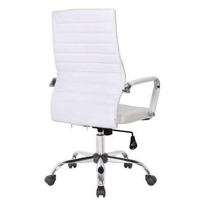Conjunto de Mesa Studio Preta 180 cm com Cadeira de Escritório Diretor Giratória Cleaner Branca