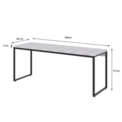 Conjunto de Mesa Studio Branca 180 cm com Cadeira de Escritório Diretor Giratória Cleaner Preta