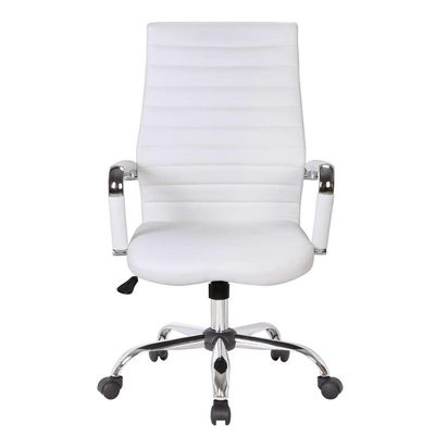 Conjunto de Mesa Studio Preta 180 cm com Cadeira de Escritório Diretor Giratória Cleaner Branca