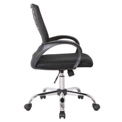 Conjunto de Mesa Studio Branca 180 cm com Cadeira de Escritório Secretária Giratória Light Preta