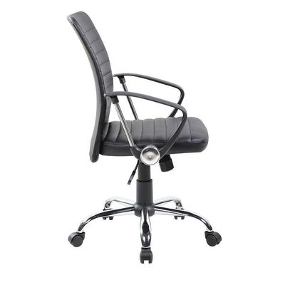 Conjunto de Mesa Studio Branca 180 cm com Cadeira de Escritório Diretor Giratória Oslo Preta