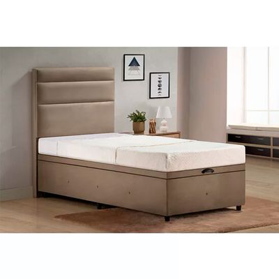 Base para Cama Box Solteiro com Baú p/ Colchão 88cm S. Design Marrom