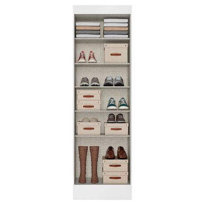 Armário Multiuso Sapateira THB Space com 2 Portas 5 Prateleiras Branco