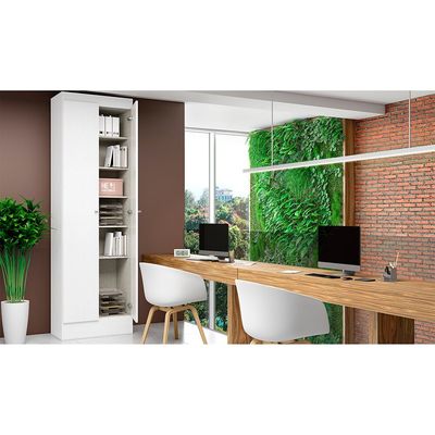 Armário Multiuso Sapateira THB Space com 2 Portas 5 Prateleiras Branco