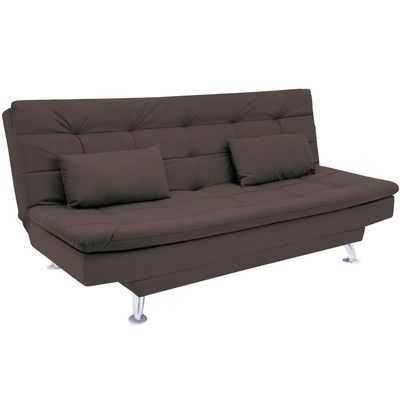 Sofá-Cama 1,90 Metros Linoforte Melissa, Suede Veludo, Espuma D-33 Capuccino