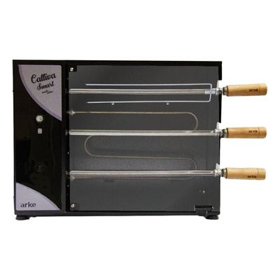 Churrasqueira Elétrica Rotativa Arke Cattiva Smart 3 Espetos 03 Preto / 110V