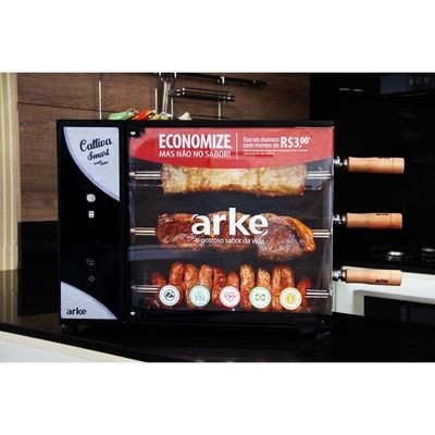 Churrasqueira Elétrica Rotativa Arke Cattiva Smart 3 Espetos 03 Preto / 110V