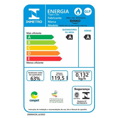 Fogão de Embutir 5 Bocas com Mesa de Vidro Diplomata Bivolt Dako Preto / Bivolt