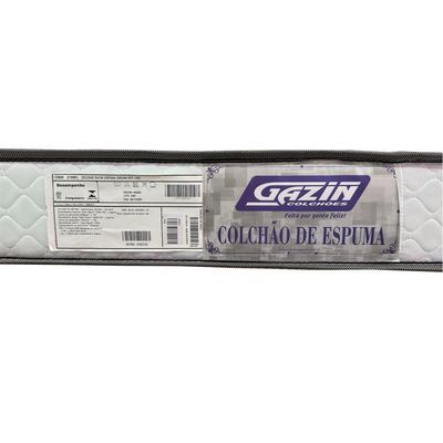 Colchão Solteiro de Espuma Gazin D23 Liso 88 x 188 Dream Branco