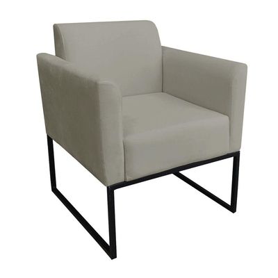 Kit 02 Poltronas Marisa Suede Base Industrial Metálica