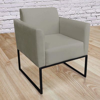 Kit 02 Poltronas Marisa Suede Base Industrial Metálica