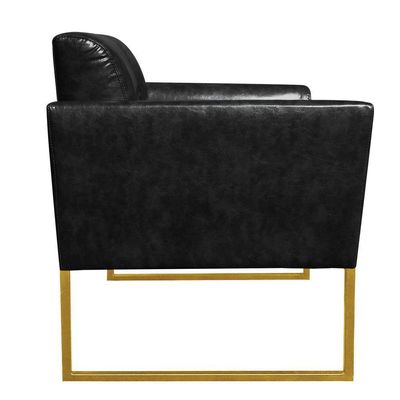 Poltrona Elisa Corano Linha Premium Base Metálica Dourado