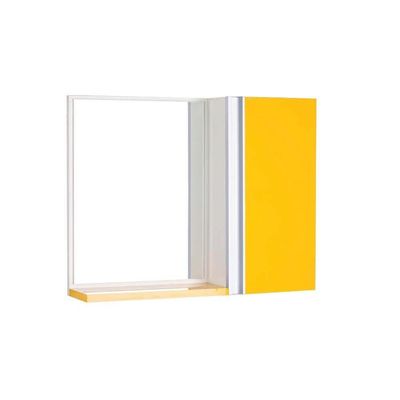 Espelho para Banheiro com Armário Amarelo Barra Vertical