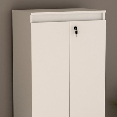 Escrivaninha E Armario Para Escritorio Me4173 Me4151 Branco Tecno Mobili Branco
