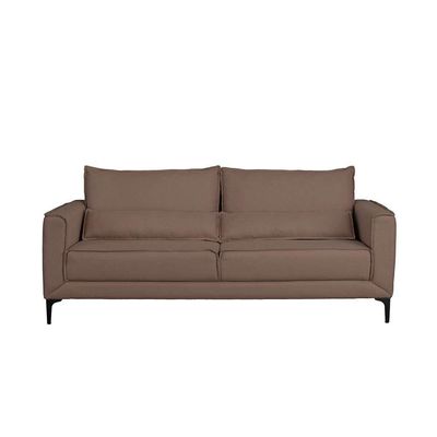 Sofá 3 Lugares Versatti Linho Marrom 210 cm