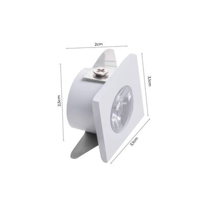 Spot De Embutir Para Móvel Mbled Elysa Quadrado Led 1w Bivolt Branco 3000k Luz Amarela