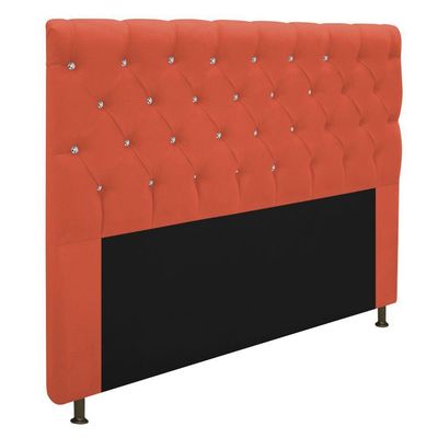 Cabeceira Estofada Cristal 195cm King Size Terracota