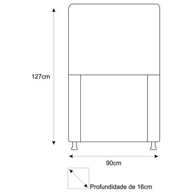 Cabeceira Estofada Dama 90 Cm Solteiro Corano Bege
