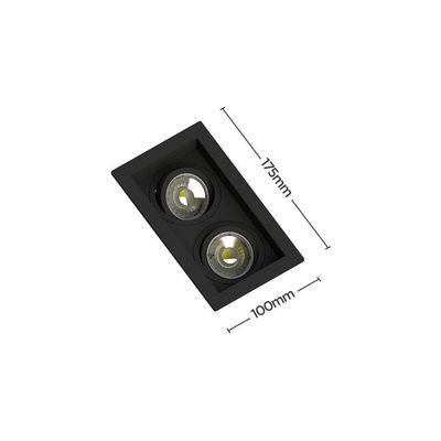 Spot Embutir Recuado Save Energy 2 Lâmpadas Mr16 Gu10 Bivolt Preto