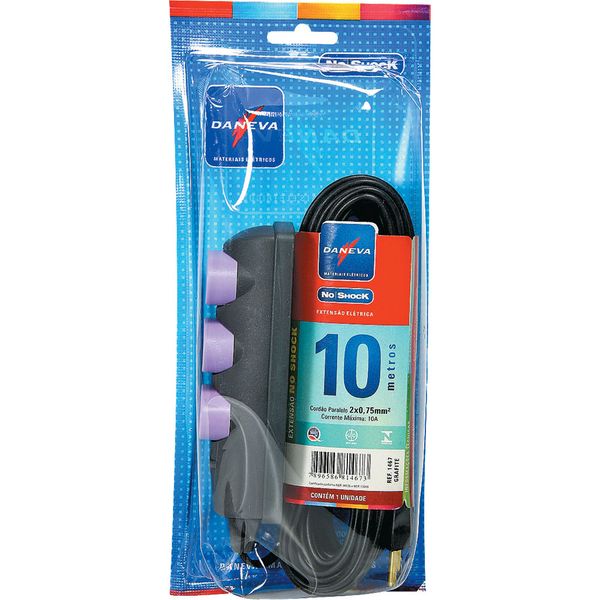 Extensão PL Múltipla 10m No Shock Daneva