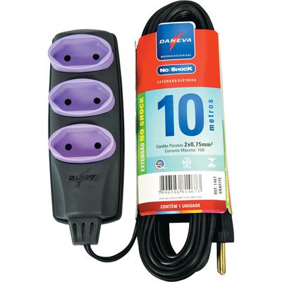 Extensão PL Múltipla 10m No Shock Daneva