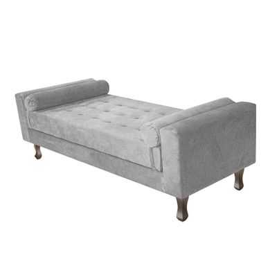 Recamier Baú Félix Solteiro 100cm Suede Cinza
