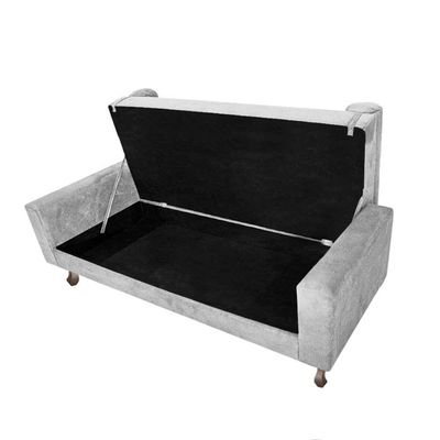 Recamier Baú Félix Solteiro 100cm Suede Cinza