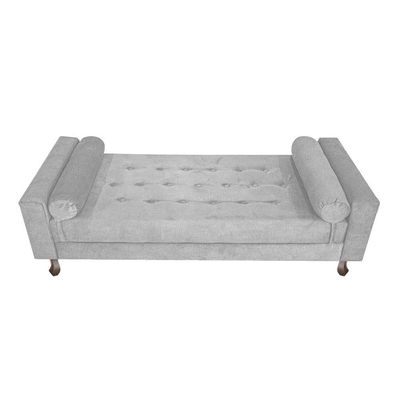 Recamier Baú Félix Solteiro 100cm Suede Cinza