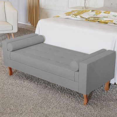 Recamier Baú Félix Solteiro 100cm Suede Cinza