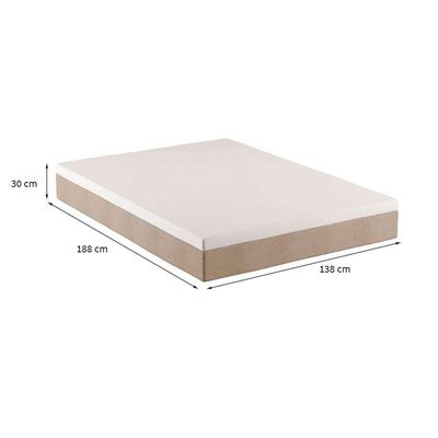 Colchão Casal Guldi Comfort com Massageador Quântico Molas Ensacadas (30x138x188) Branco e Bege