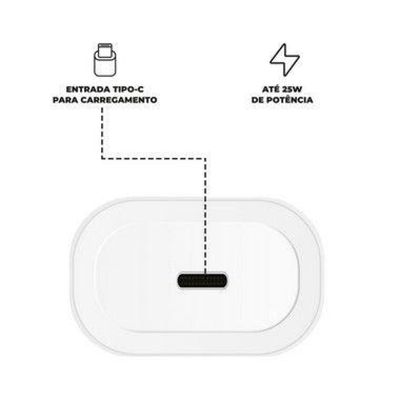 Cabo Symetric - Tipo C / Tipo C - 1,5M + Carregador Turbo Tipo C - Branco - Gshield