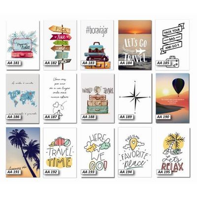 Kit Placas Quadros Decorativos 20 x 30 Travel 5 Unidades