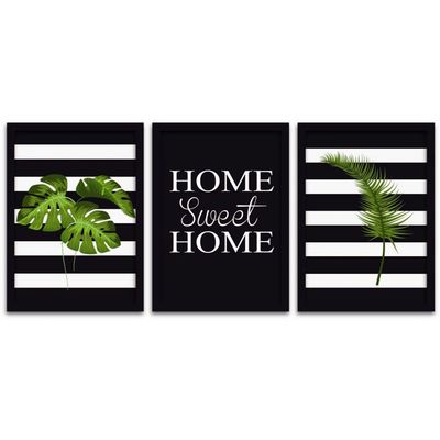 Kit Quadros Decorativos MDF 3 peças 20x30 Sweet Home 2