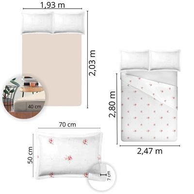 Jogo de Cama King Size 300 fios Nova América - Romana (7771)
