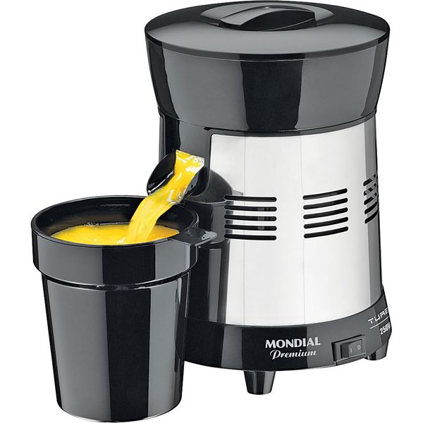 Extrator de Suco Profissional Mondial Premium Turbo E-10 Preto/Prata Bivolt