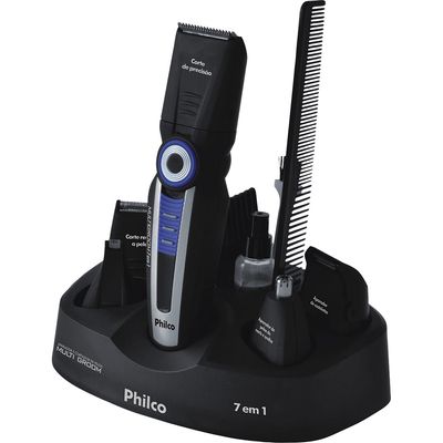 Conjunto de Aparador de Pelos Recarregável Philco Multi Groom 7 em 1 Bivolt