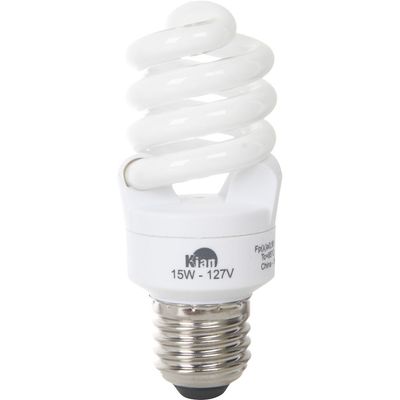 Lâmpada Mini Espiral 15W Kian Branca 127V